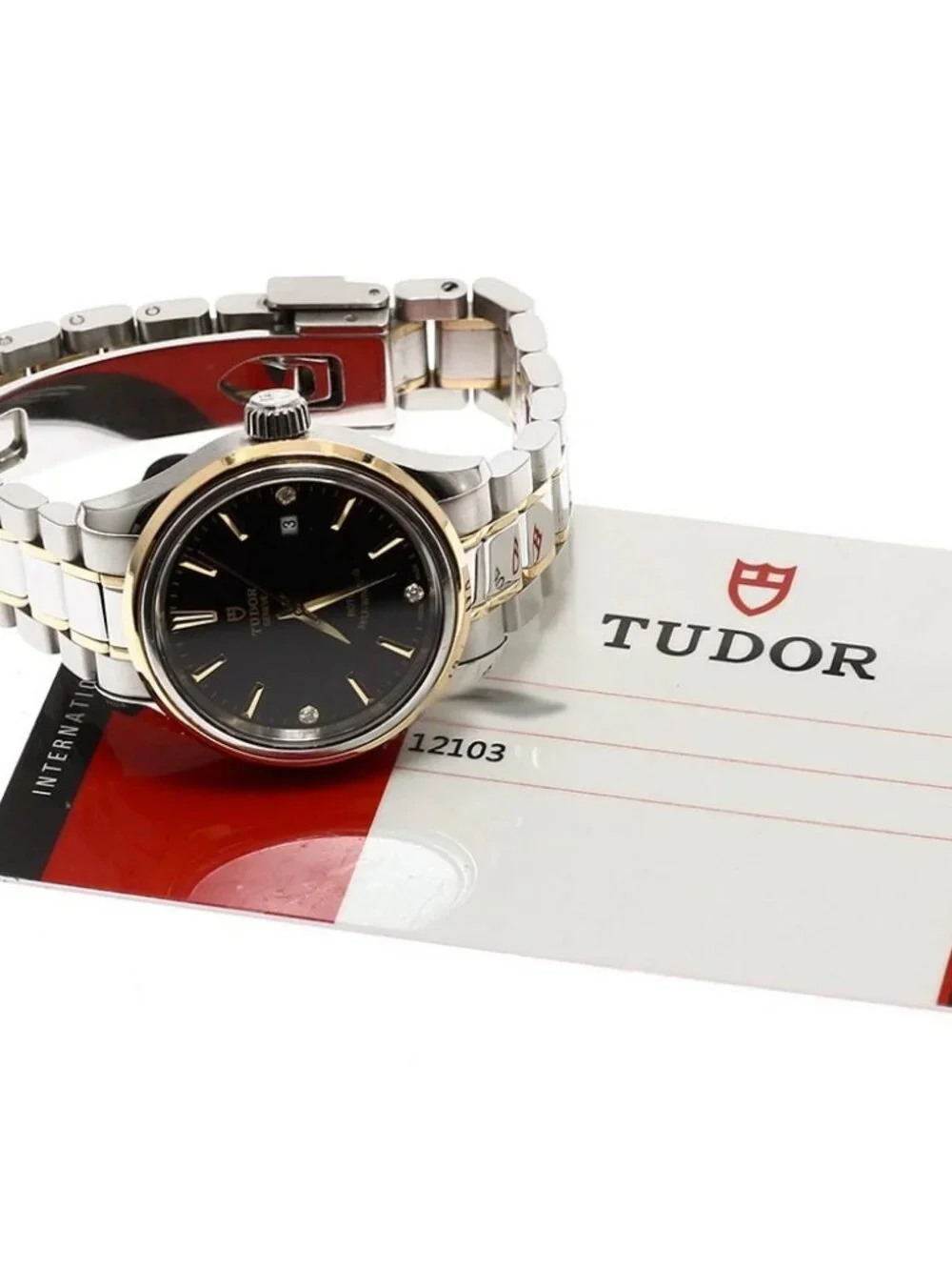 TUDOR style 12103 Date 3P diamond black Dial Automatic Ladies Watch